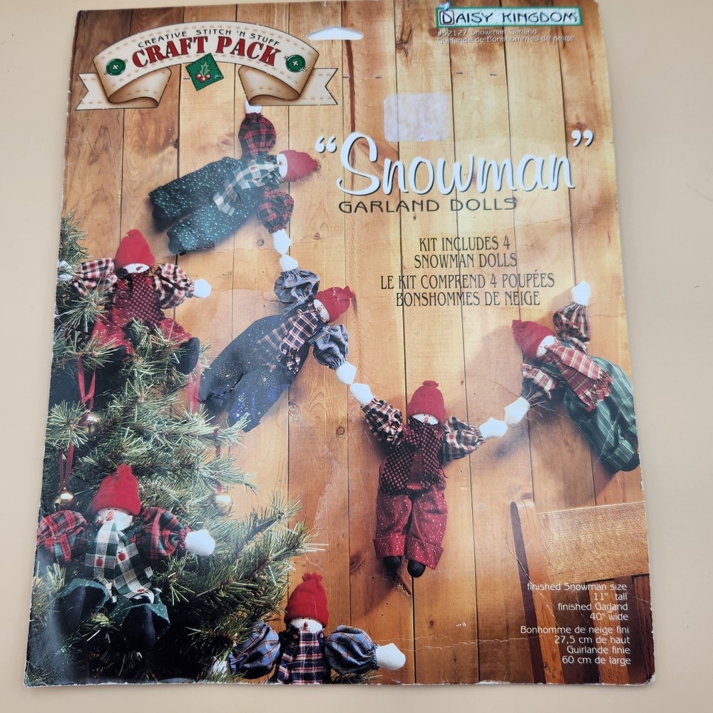 Daisy Kingdom Vintage Snowman Garland Dolls Christmas Country Decor 32127 NEW